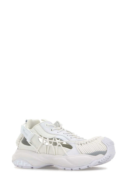 Versace Men White Leather And Fabric Versace Mercury M_Vs_01 Sneakers by Luosophy