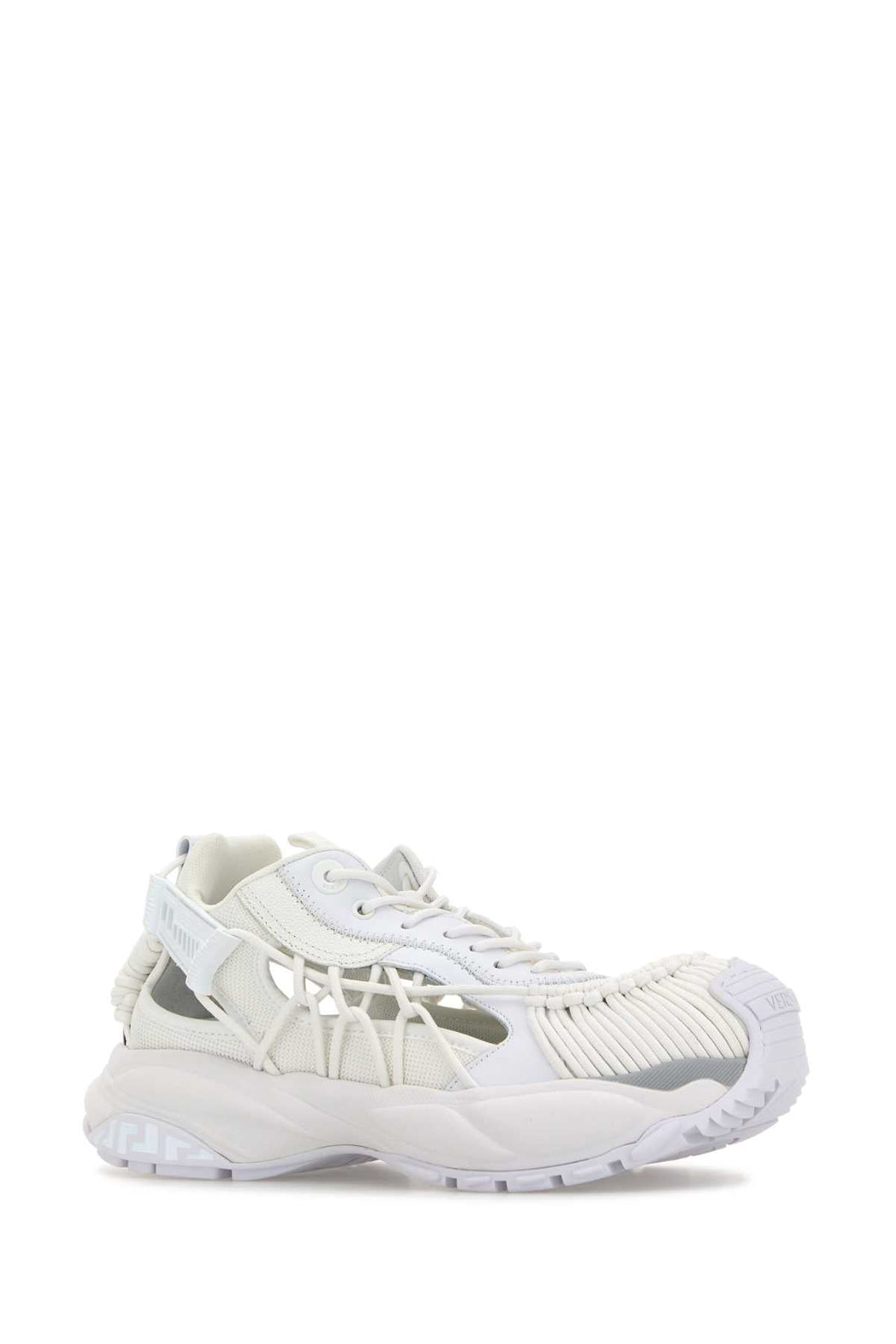 Versace Men White Leather And Fabric Versace Mercury M_Vs_01 Sneakers by Luosophy