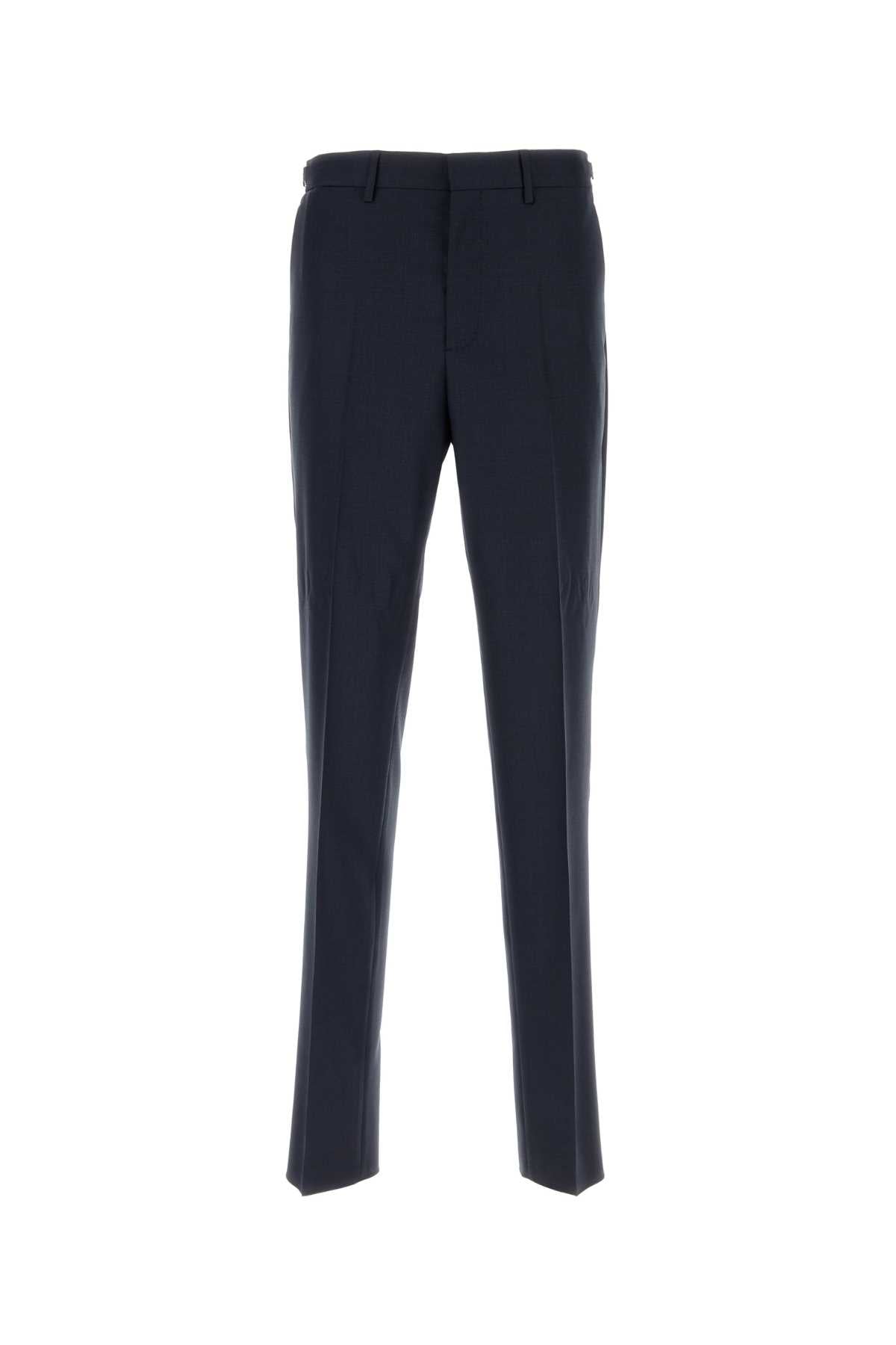 Versace Men Dark Blue Wool Pant by Luosophy