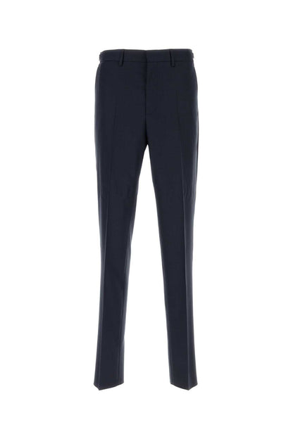 Versace Men Dark Blue Wool Pant by Luosophy