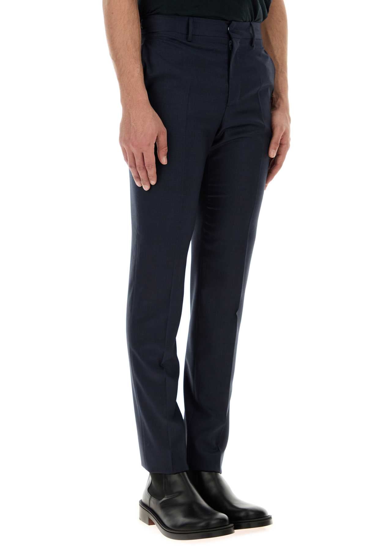 Versace Men Dark Blue Wool Pant by Luosophy