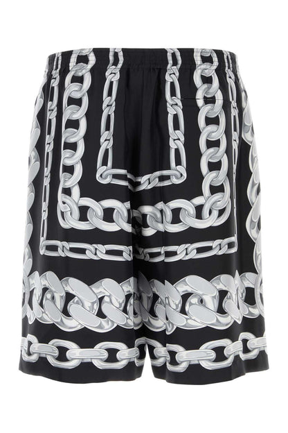 Versace Men Printed Silk Bermuda Shorts by Luosophy