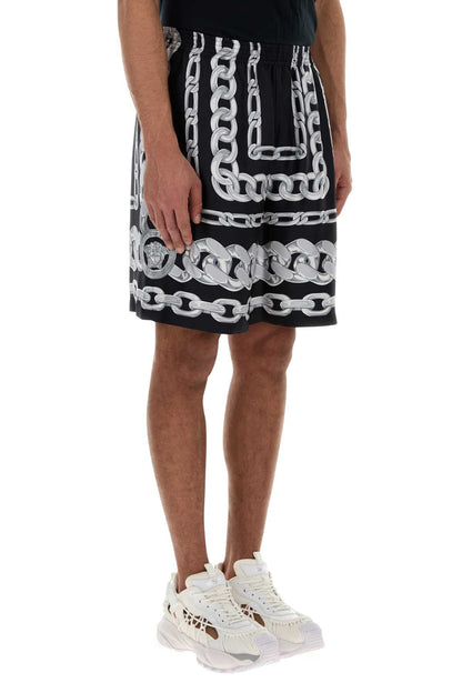 Versace Men Printed Silk Bermuda Shorts by Luosophy