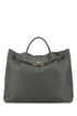 Bottega Veneta Women Dark Grey Leather Large Andiamo Shopping Bag by Luosophy