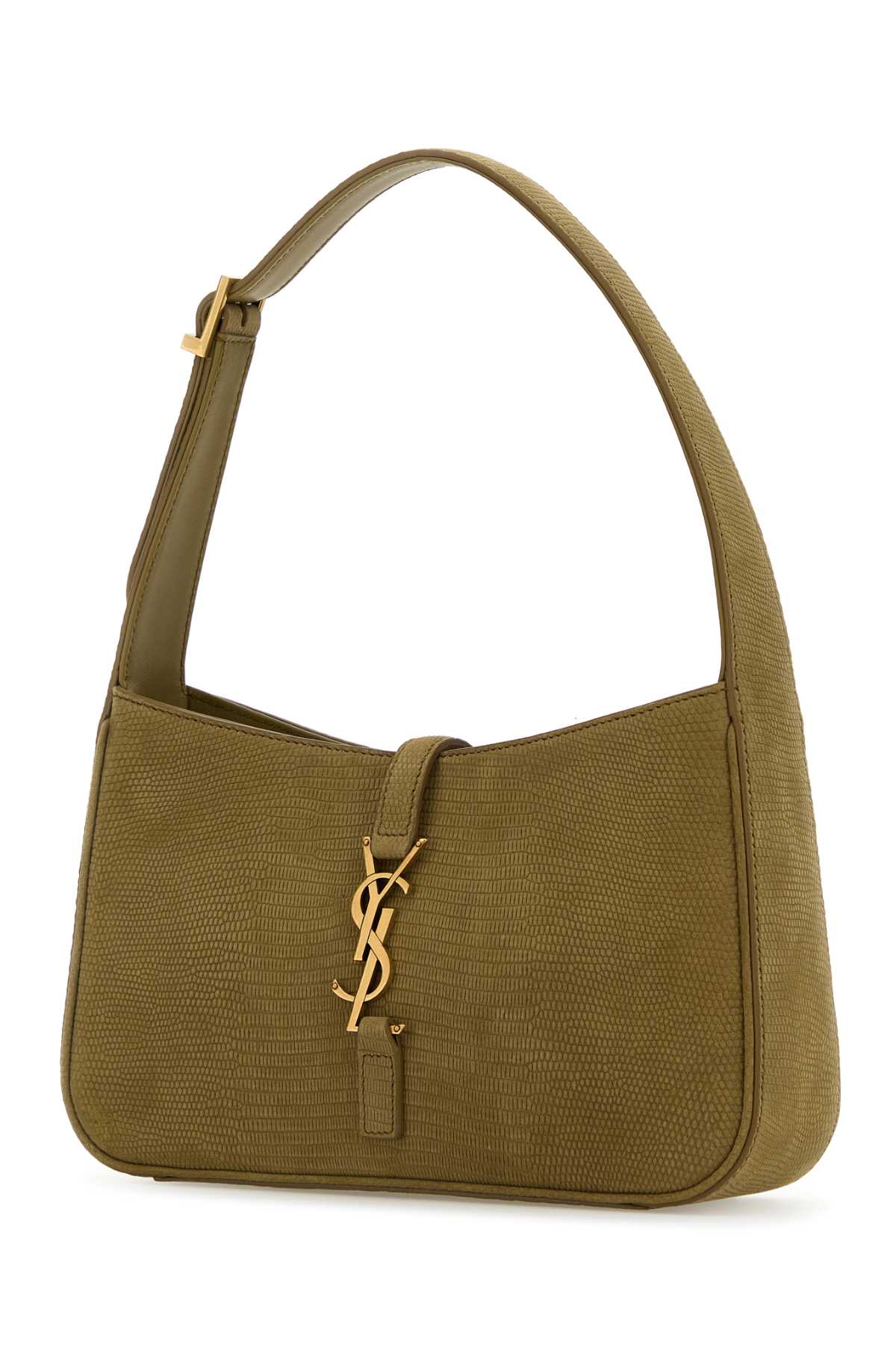 Saint Laurent Women Sage Green Suede Le 5 A 7 Shoulder Bag by Luosophy