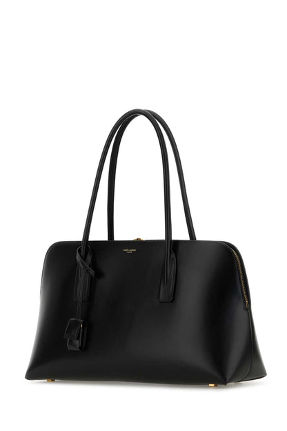 Saint Laurent Women Black Leather Shopping Bag by Luosophy