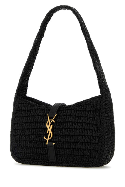 Saint Laurent Women Black Raffia Mini Le 5 Ã 7 Handbag by Luosophy