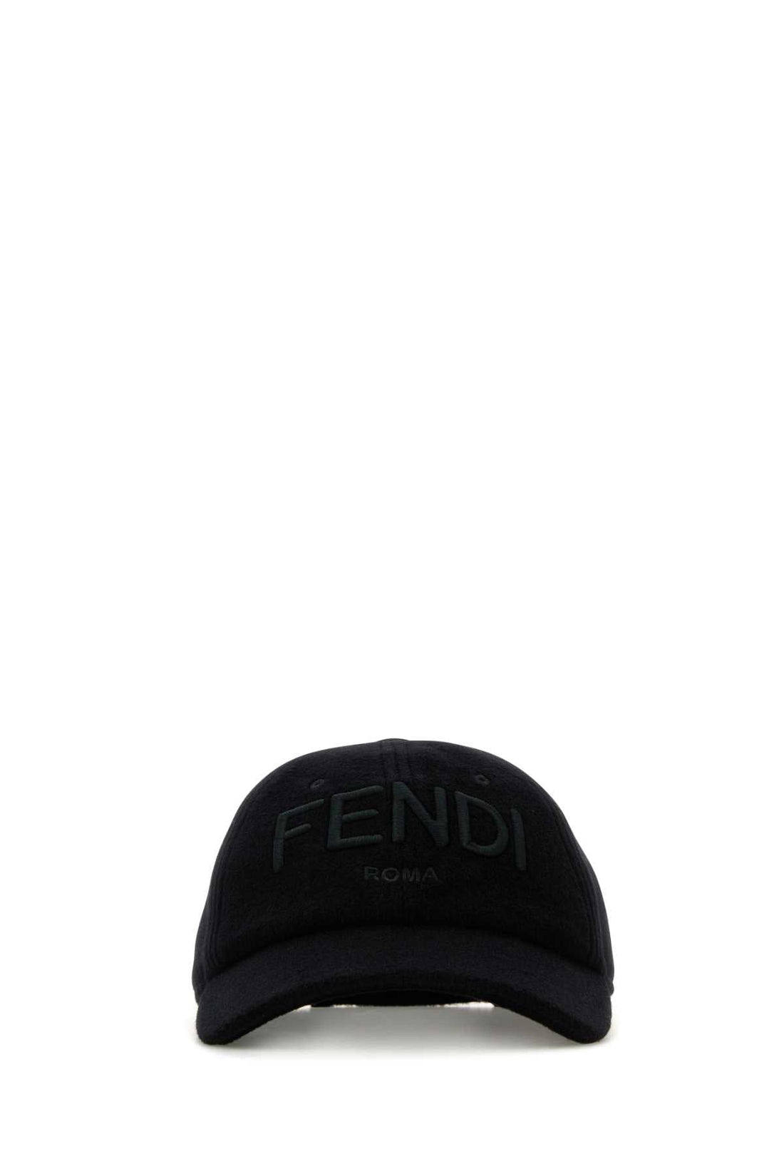Fendi Men Black Wool Blend Baseball Cap by Luosophy