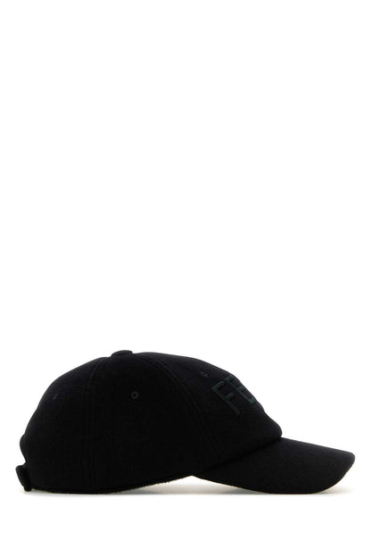 Fendi Men Black Wool Blend Baseball Cap by Luosophy