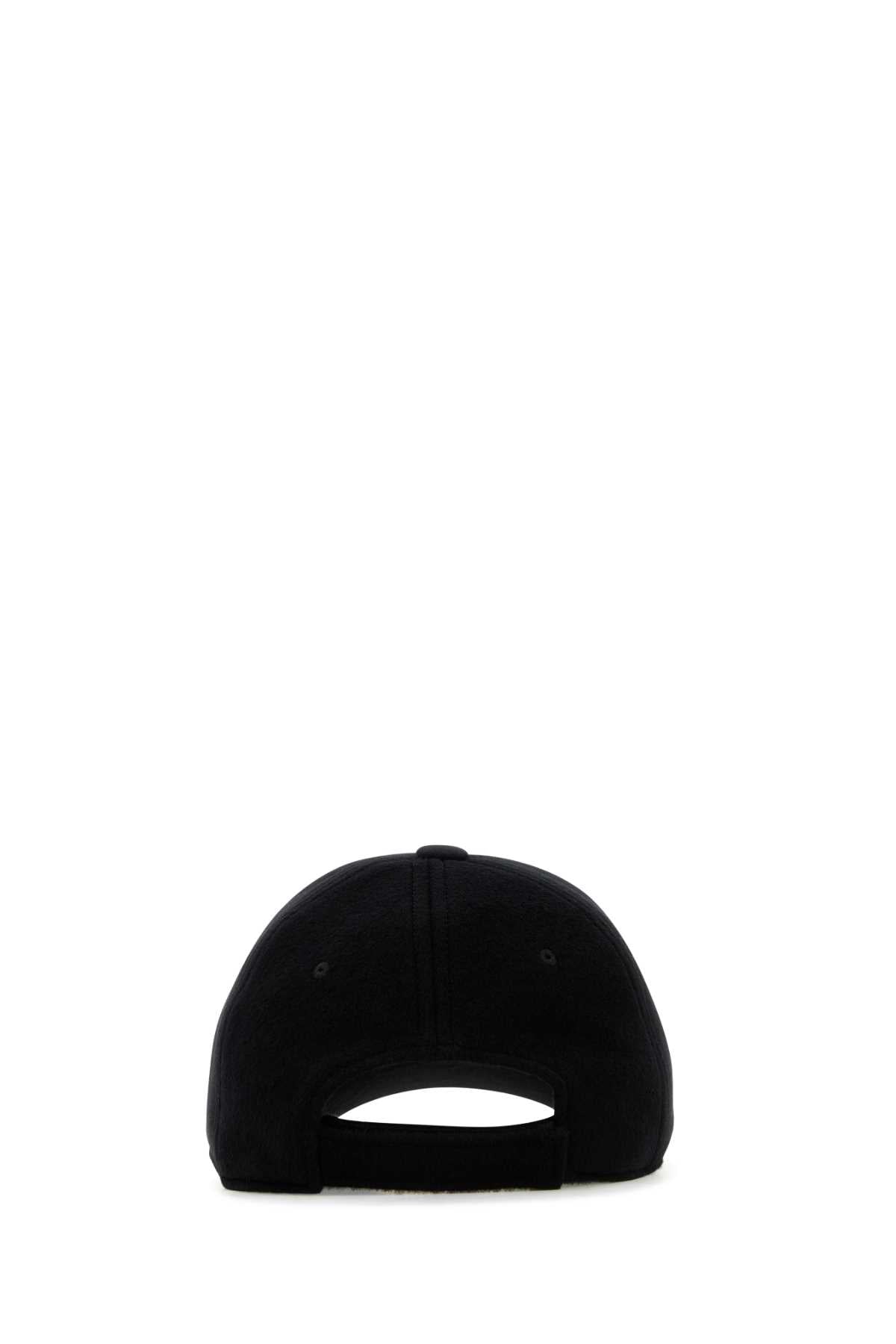 Fendi Men Black Wool Blend Baseball Cap by Luosophy