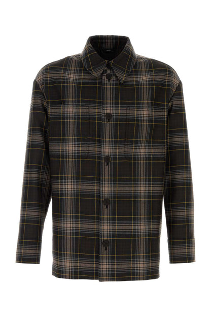 Fendi Men Embroidered Wool Shirt by Luosophy