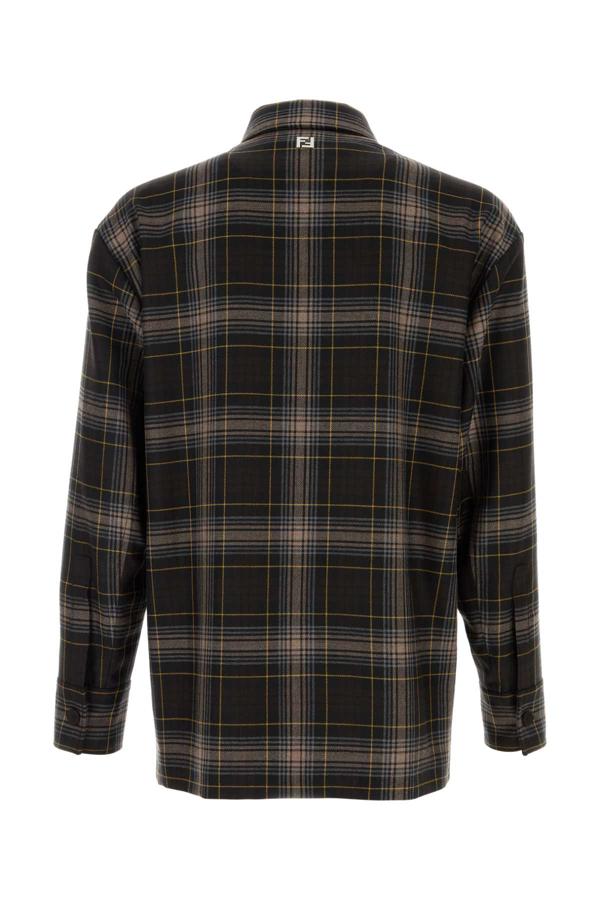 Fendi Men Embroidered Wool Shirt by Luosophy