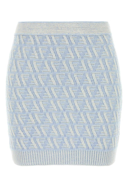 Fendi Women Embroidered Silk Blend Mini Skirt