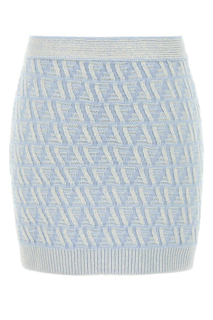 Fendi Women Embroidered Silk Blend Mini Skirt