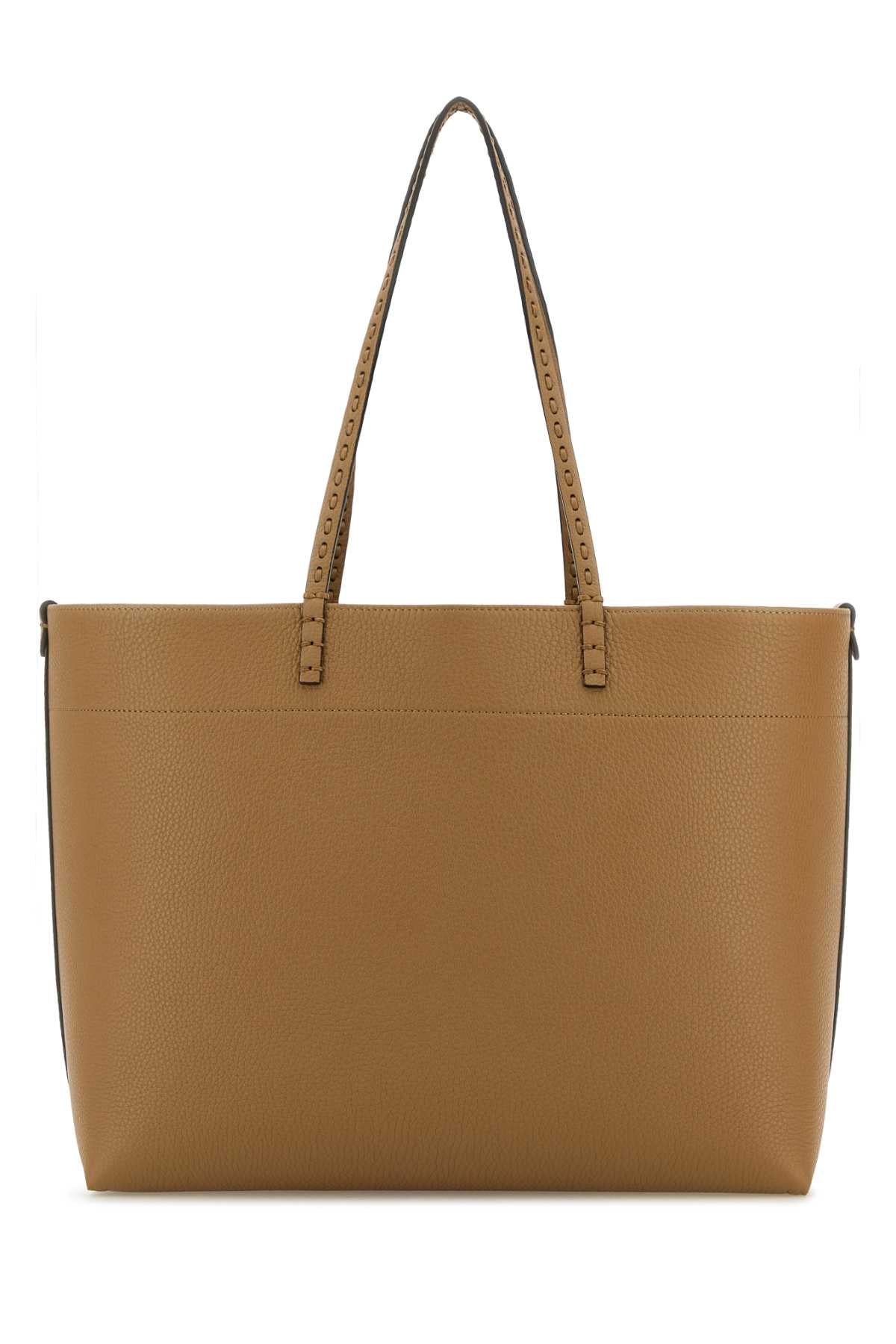 Fendi Women Camel Leather Roll Shopping Bag by Luosophy