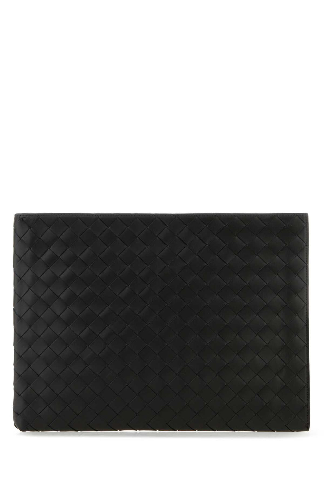 Bottega Veneta Men Black Leather Intrecciato Clutch by Luosophy