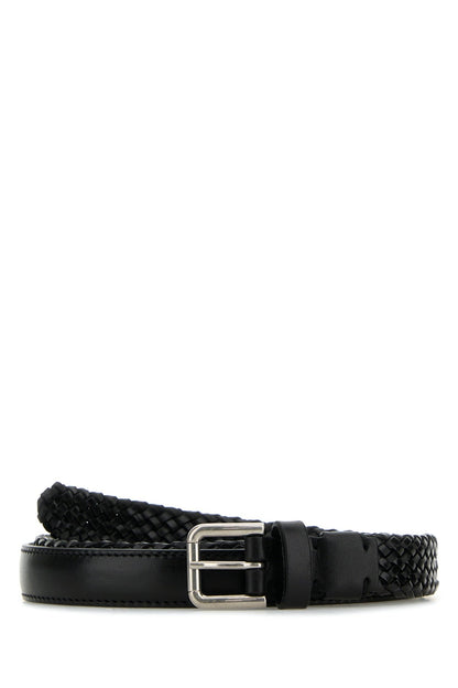 Dolce &amp; Gabbana Men Black Leather Belt by Luosophy