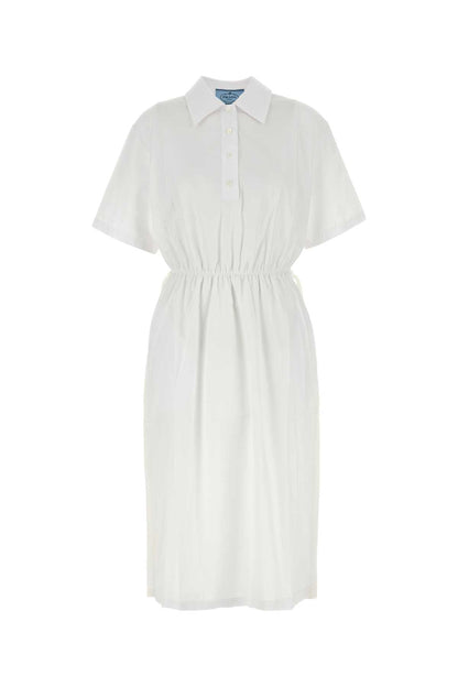Prada Women White Poplin Shirt Dress by Luosophy