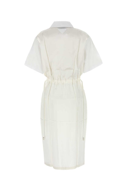 Prada Women White Poplin Shirt Dress by Luosophy