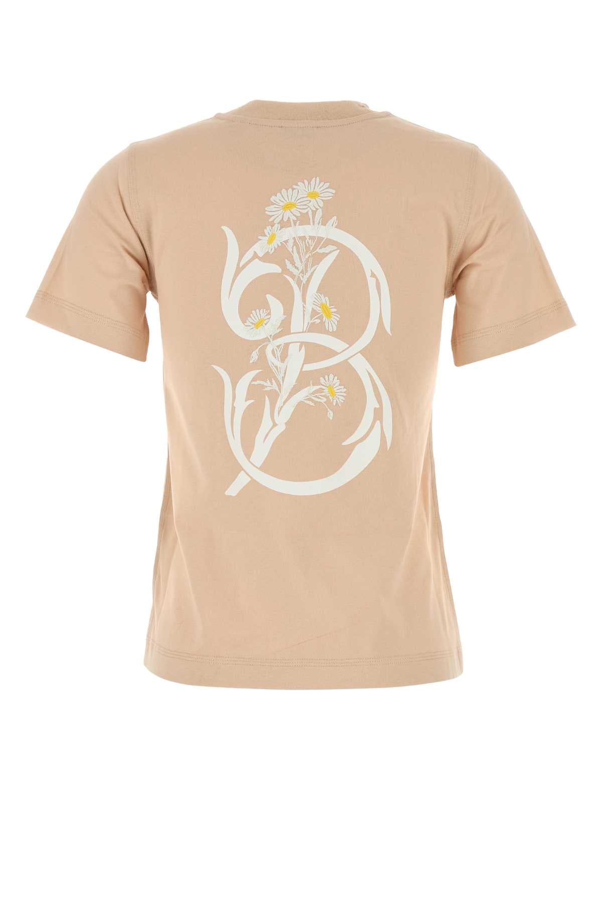 Burberry Women Peach Cotton T-Shirt by Luosophy