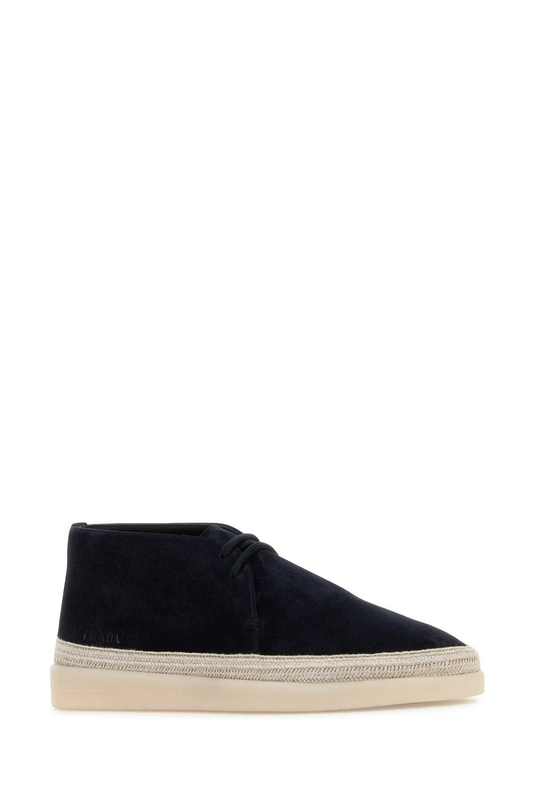 Prada Men Midnight Blue Suede Ankle Boots by Luosophy