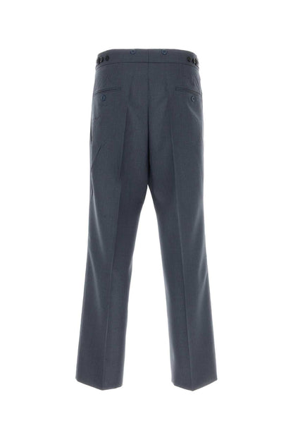 Prada Men Blue Mohair Blend Pant