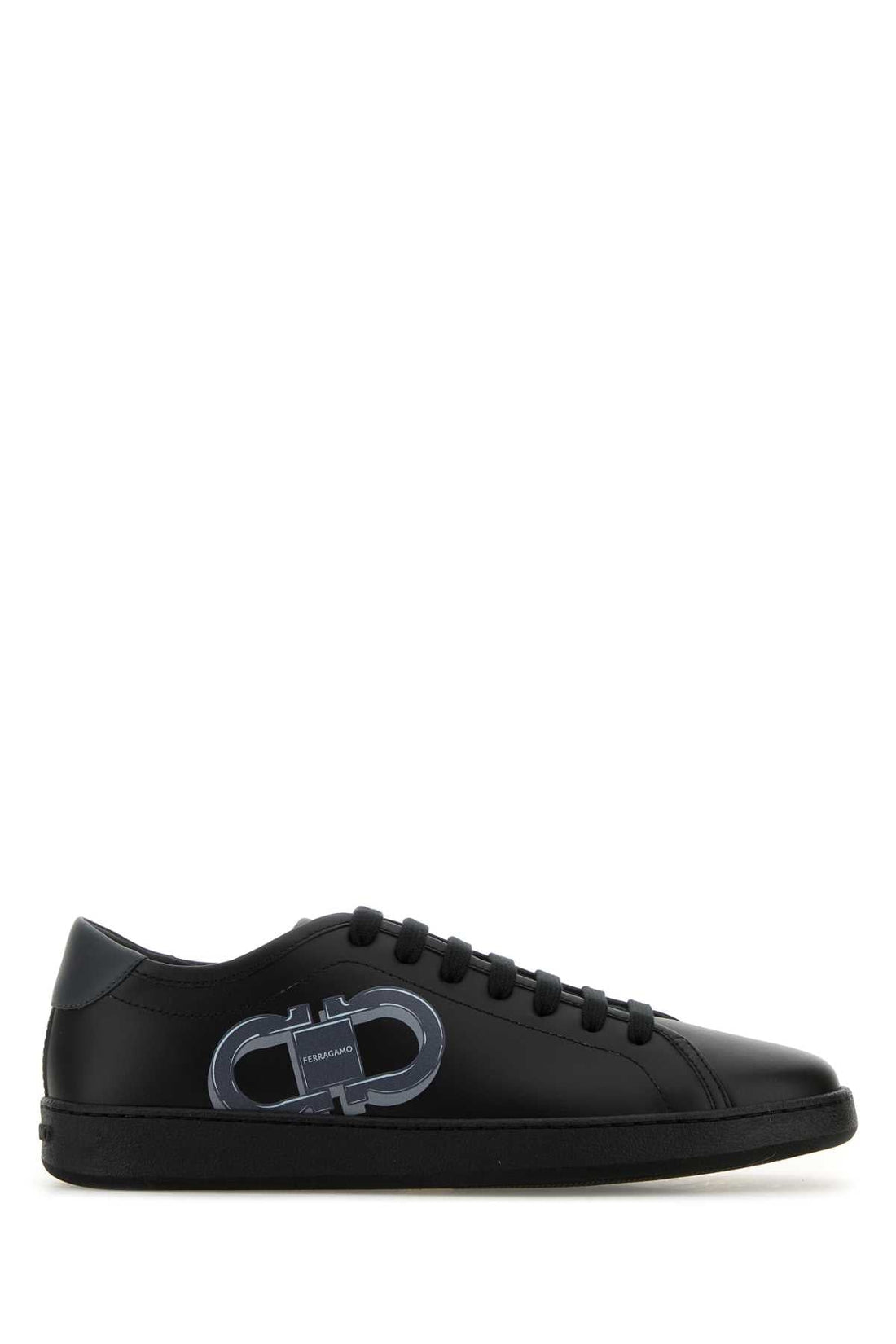 Salvatore Ferragamo Men Black Leather Brandy 1 Sneakers by Luosophy