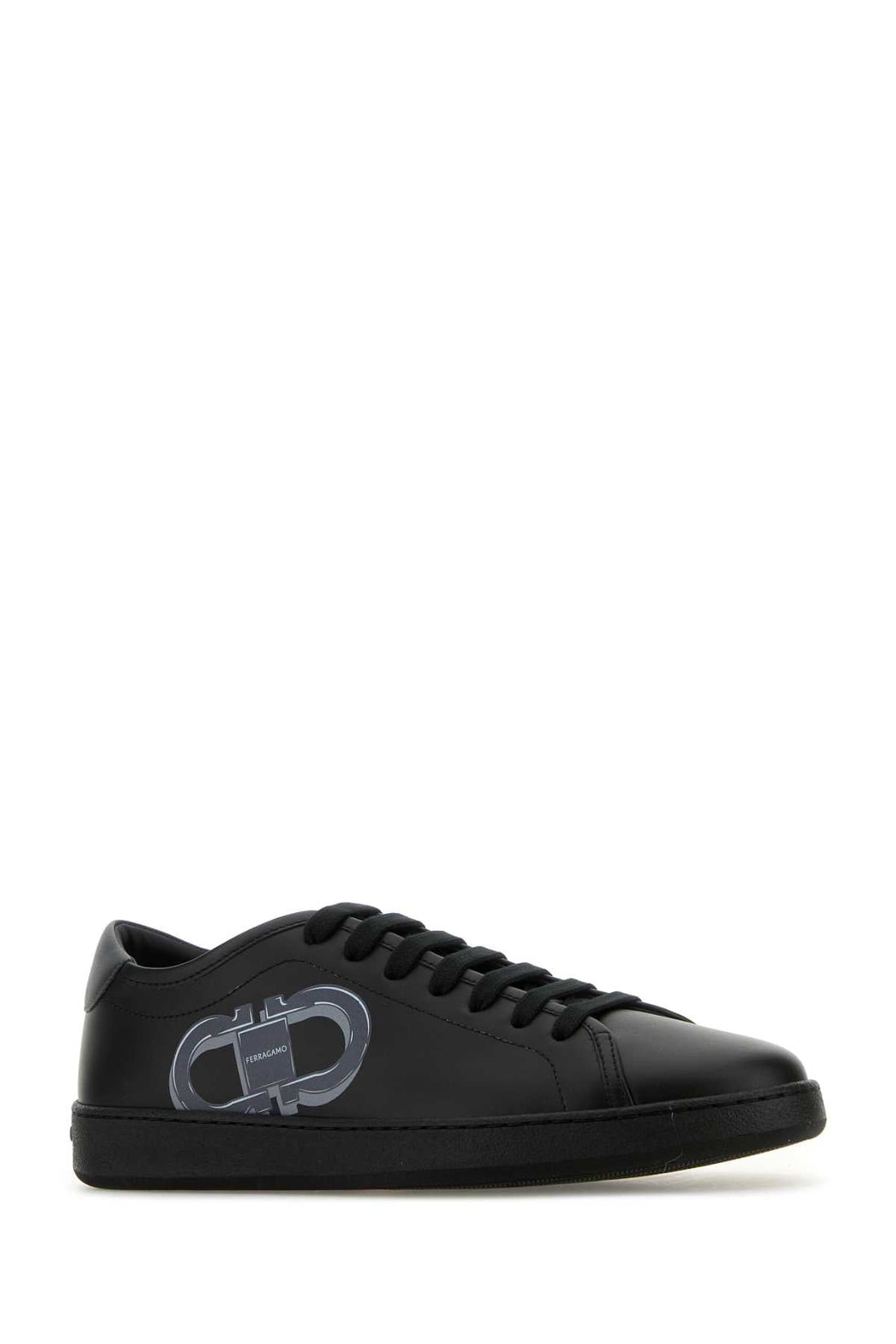 Salvatore Ferragamo Men Black Leather Brandy 1 Sneakers by Luosophy