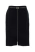 Salvatore Ferragamo Women Black Stretch Wool Blend Skirt by Luosophy