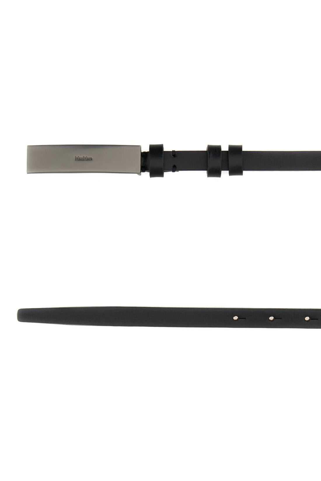 Max Mara Women Black Leather Newplate15 Belt by Luosophy