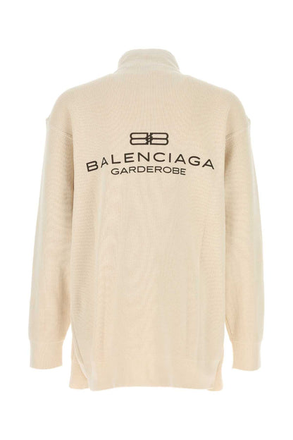 Balenciaga Men Cream Cotton And Polyester Sweater by Luosophy