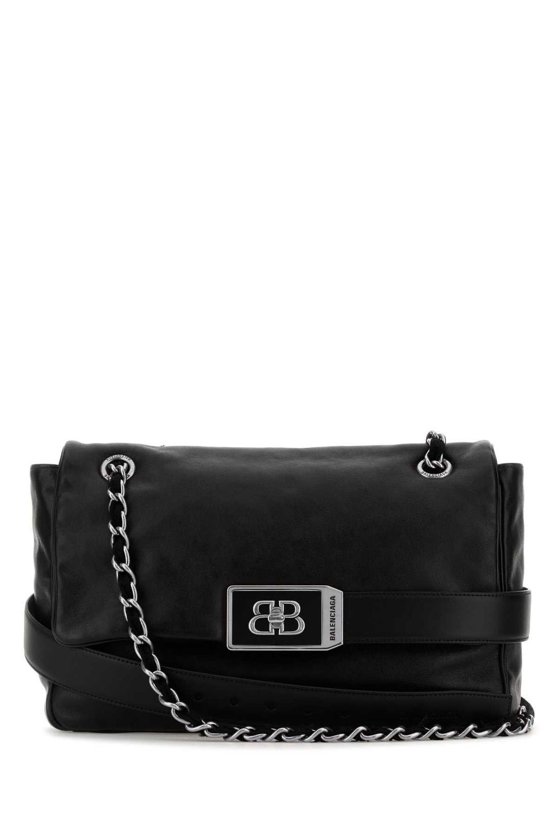 Balenciaga Women Black Leather Modu Shoulder Bag by Luosophy