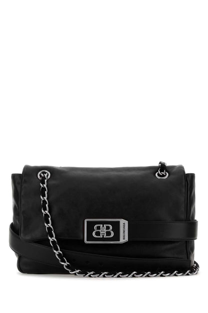 Balenciaga Women Black Leather Modu Shoulder Bag by Luosophy