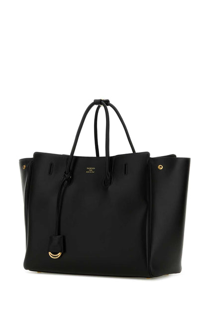 Balenciaga Women Black Leather Carry All Hampton Shopping Bag by Luosophy