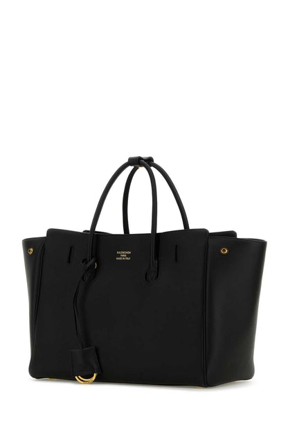 Balenciaga Women Black Leather Small Carry All Hempton Handbag by Luosophy