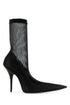 Balenciaga Women Black Nappa Leather And Mesh Avenue Ankle Boots by Luosophy