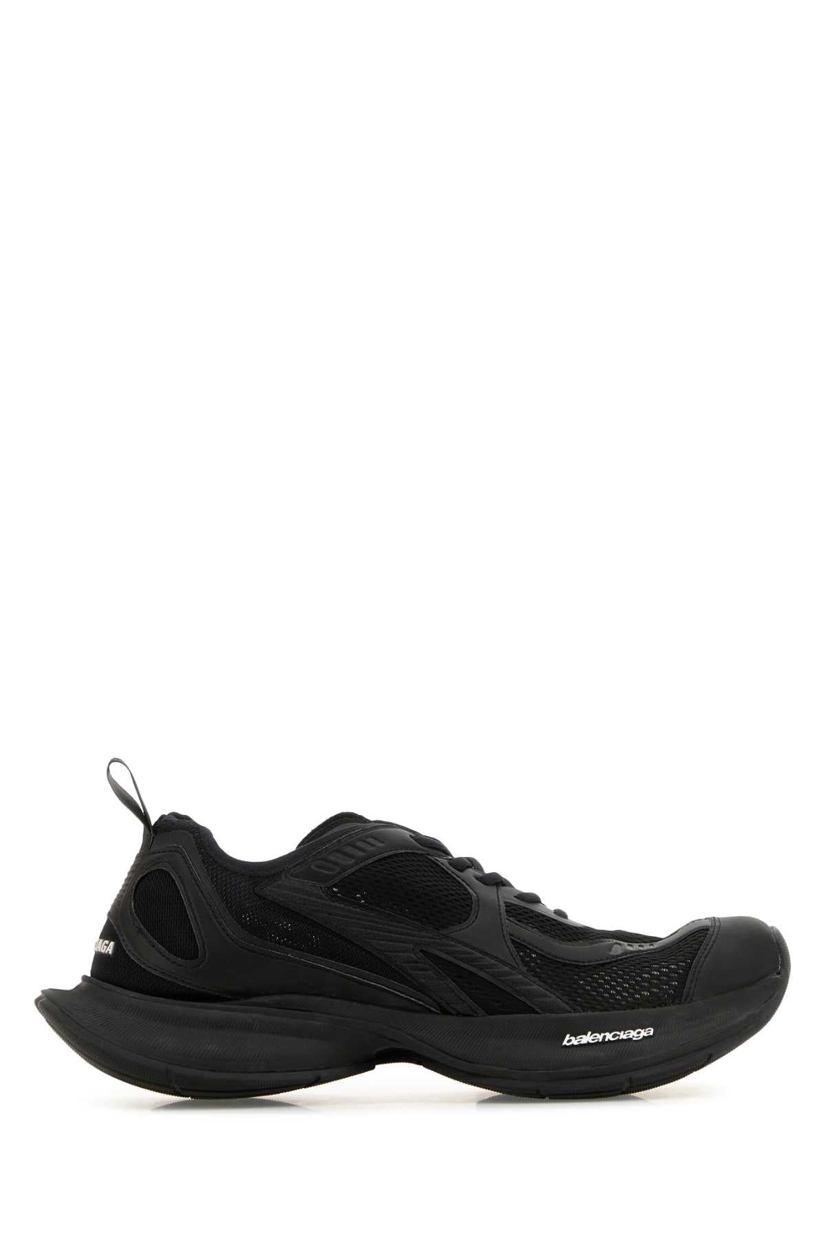 Balenciaga Men Black Mesh And Rubber Circuit Sneakers by Luosophy