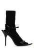 Balenciaga Women Black Leather Avenue Sock Sandals by Luosophy