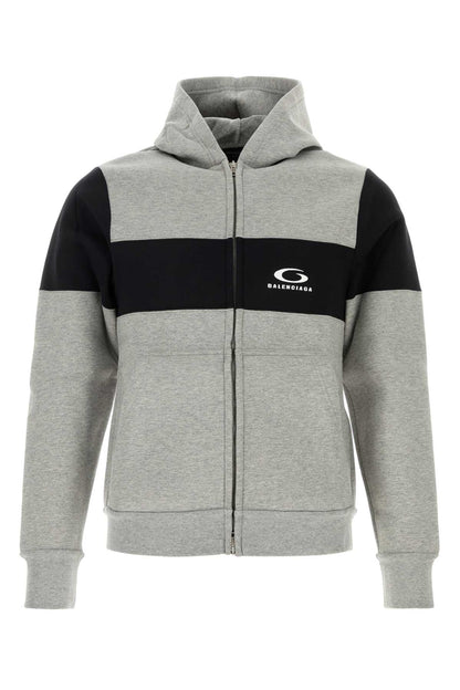 Balenciaga Men Melange Grey Cotton Sweatshirt by Luosophy