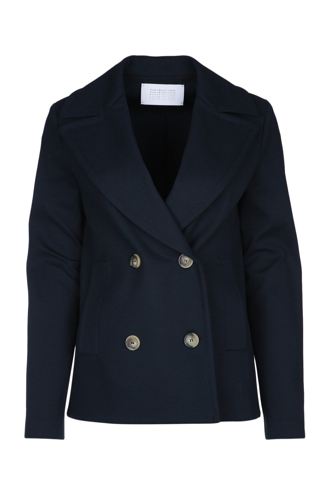 Harris Wharf London Women Women Peacoat Diagonal Crafted With Loro Piana Fab  DestGlow