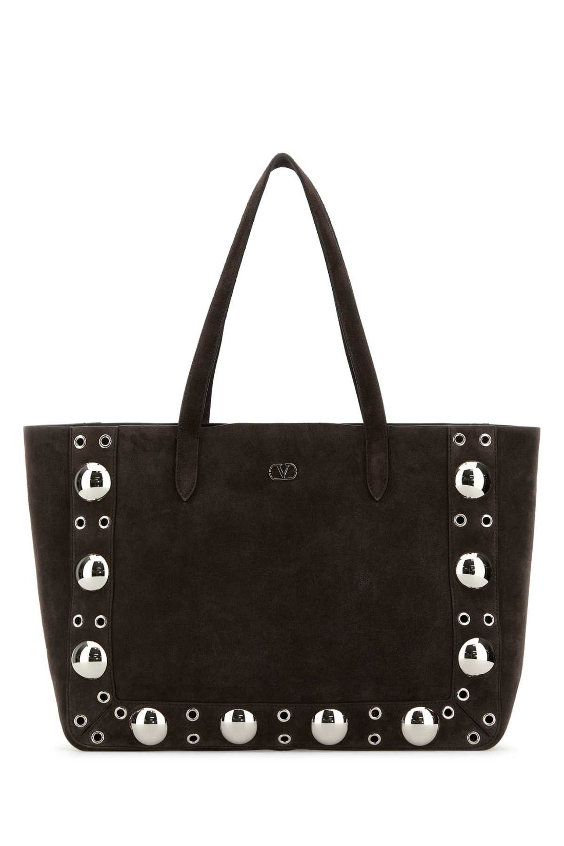 Valentino Garavani Women Brown Suede Nellcã´Te Shopping Bag by Luosophy
