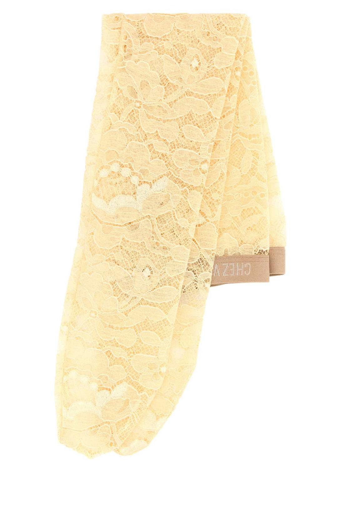 Valentino Garavani Women Cream Stretch Lace Socks by Luosophy