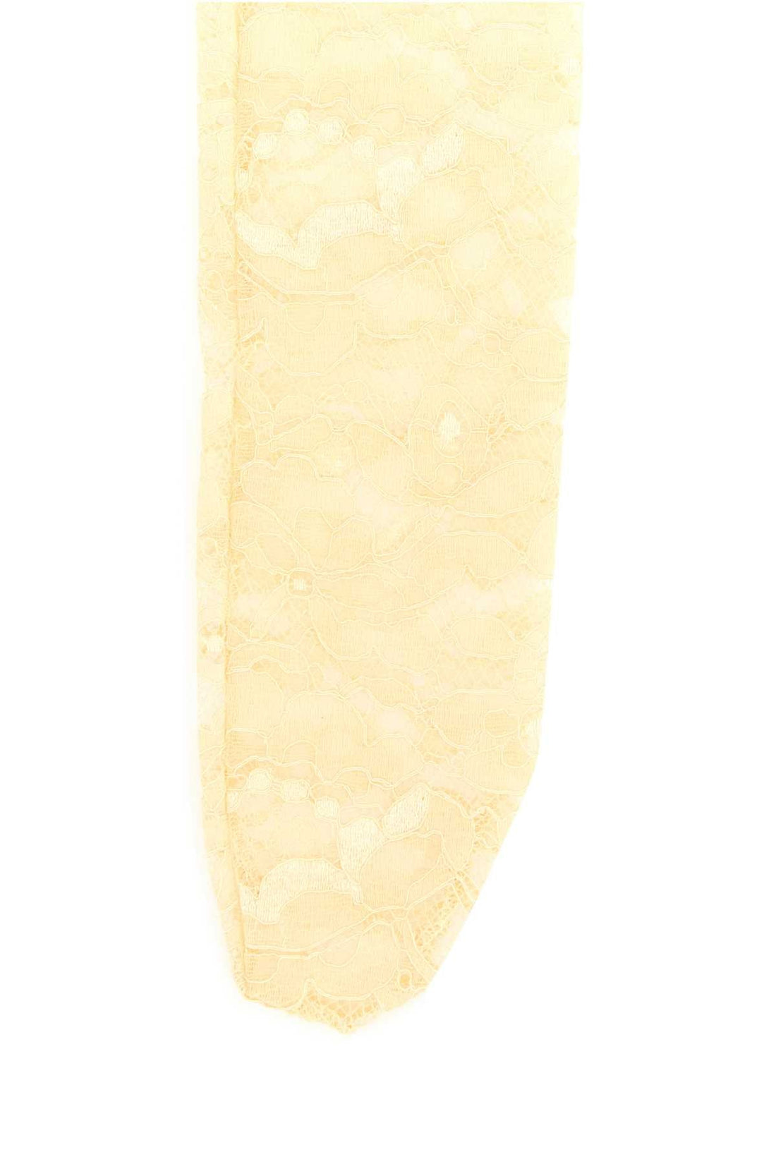 Valentino Garavani Women Cream Stretch Lace Socks by Luosophy