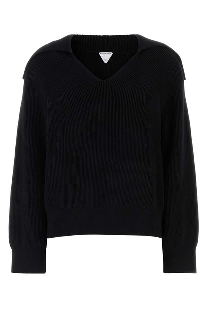 Bottega Veneta Women Black Stretch Cotton Blend Polo Shirt by Luosophy