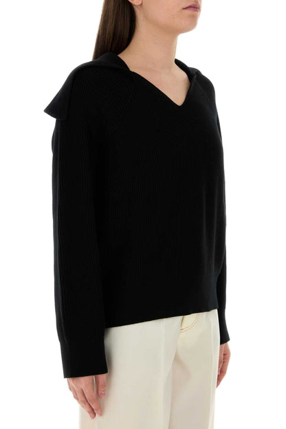 Bottega Veneta Women Black Stretch Cotton Blend Polo Shirt by Luosophy