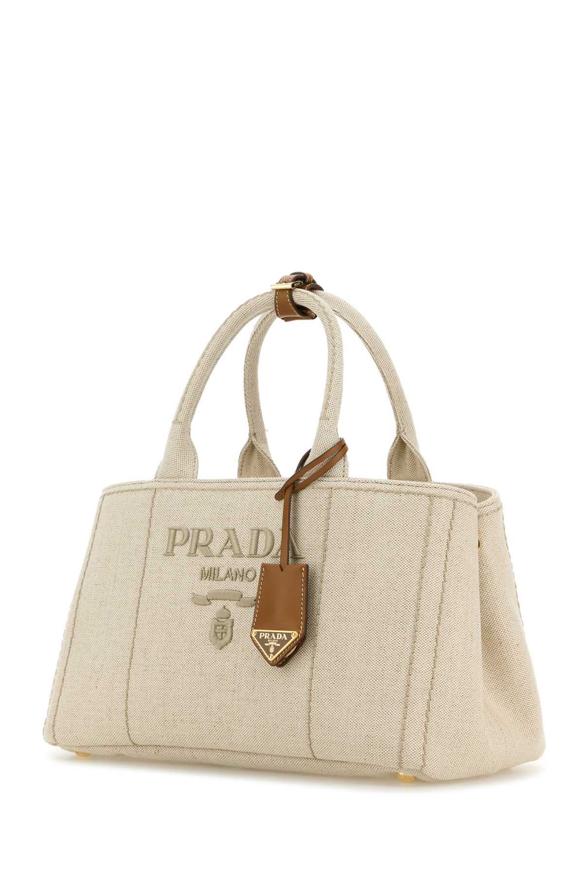 Prada Women Sand Canvas Shopping Bag by Luosophy
