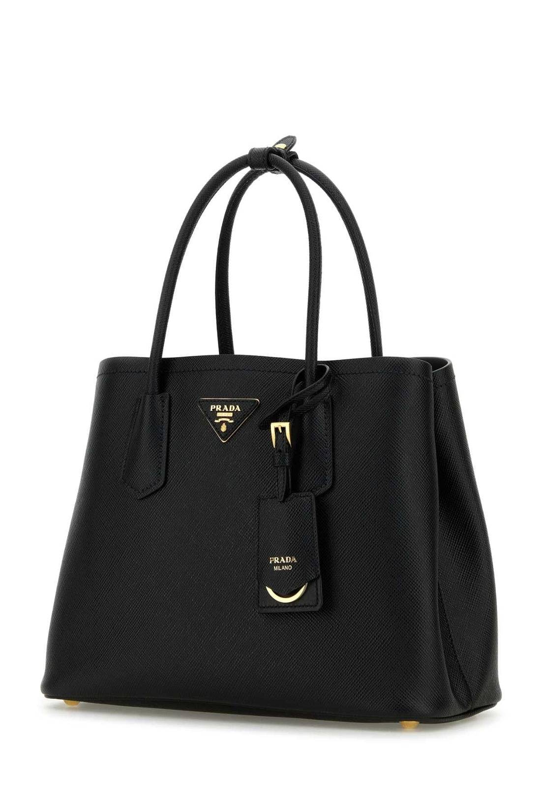 Prada Women Black Leather Small Double Handbag by Luosophy