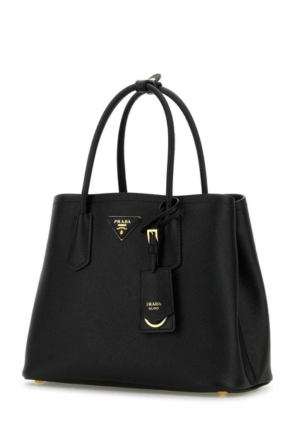Prada Women Black Leather Small Double Handbag by Luosophy