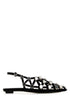 The Attico Women Black Suede Grid Ballerinas by Luosophy