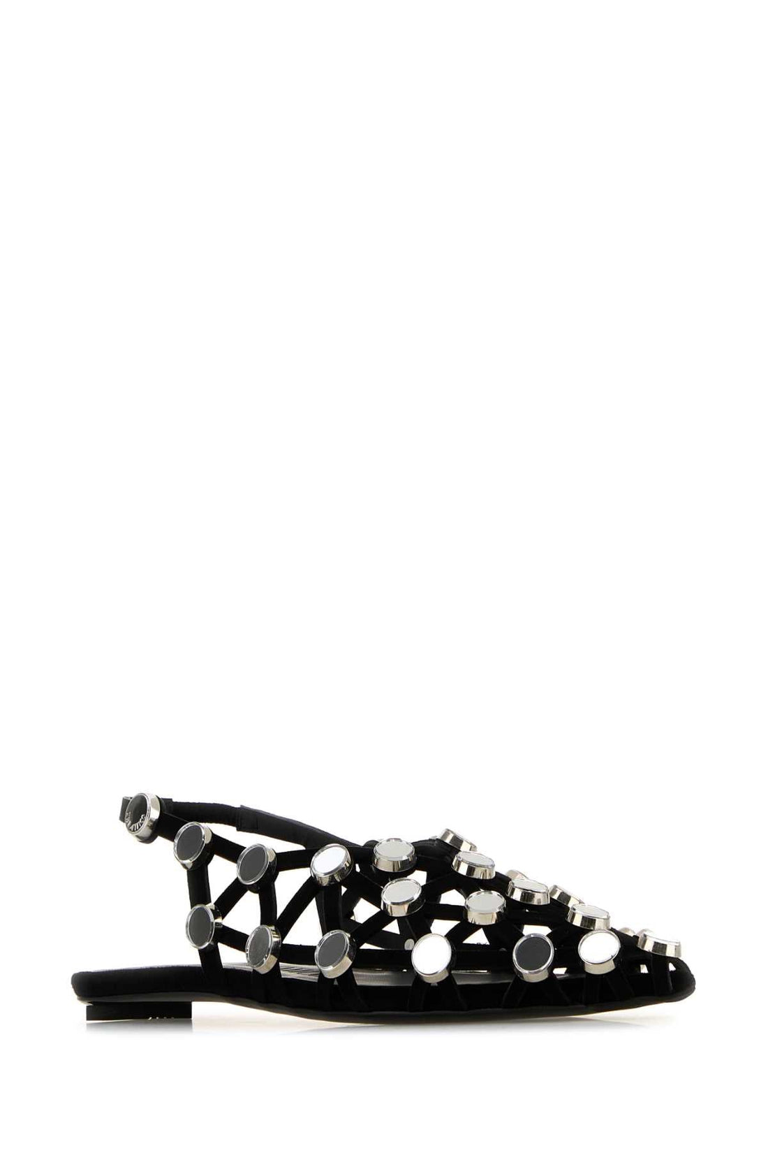 The Attico Women Black Suede Grid Ballerinas by Luosophy